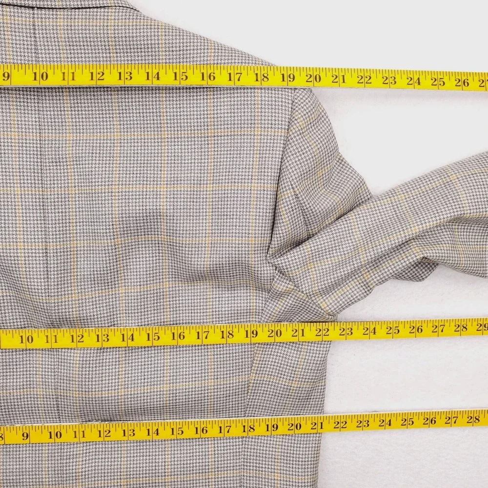 Corporate Image Blazer Mens 42L Black Yellow Houndstooth Windowpane Sport Coat‎